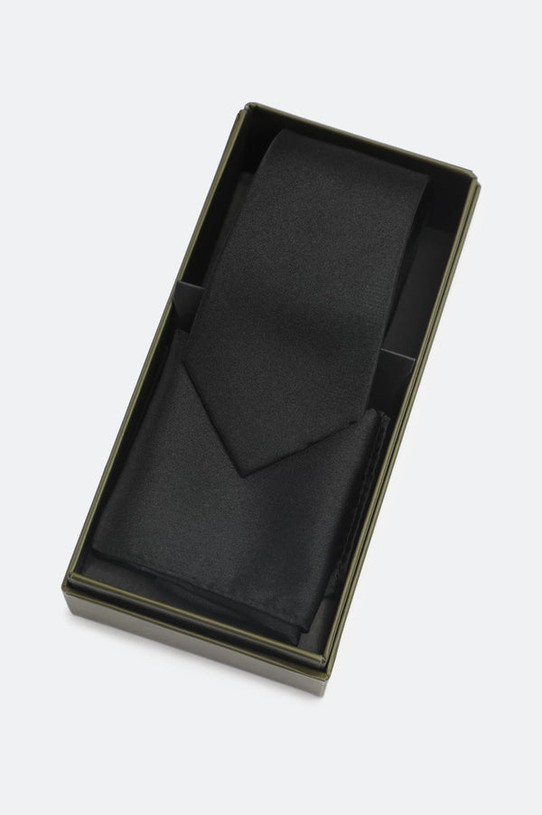 Black Tie With Pocket Square